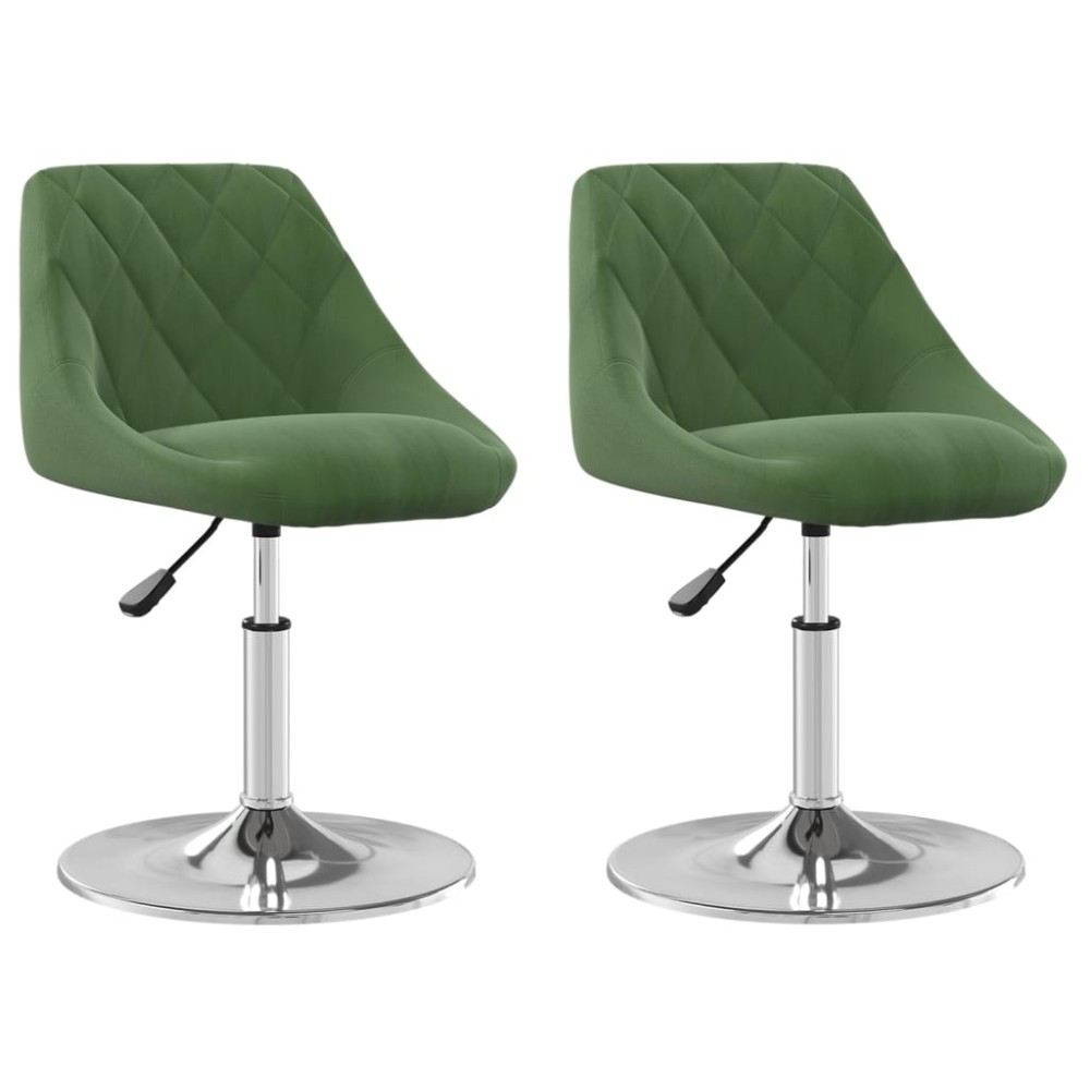 vidaXL Scaune de bucătărie pivotante, 2 buc., verde închis, catifea