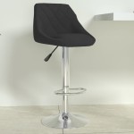 vidaXL Scaun de bar, negru, catifea vidaXL Scaun de bar, negru, catifea