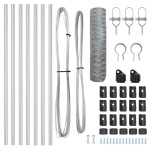 vidaXL Stâlp de gard. Argintiu 10 x 0,6 m (plasă de 36 mm) Oțel