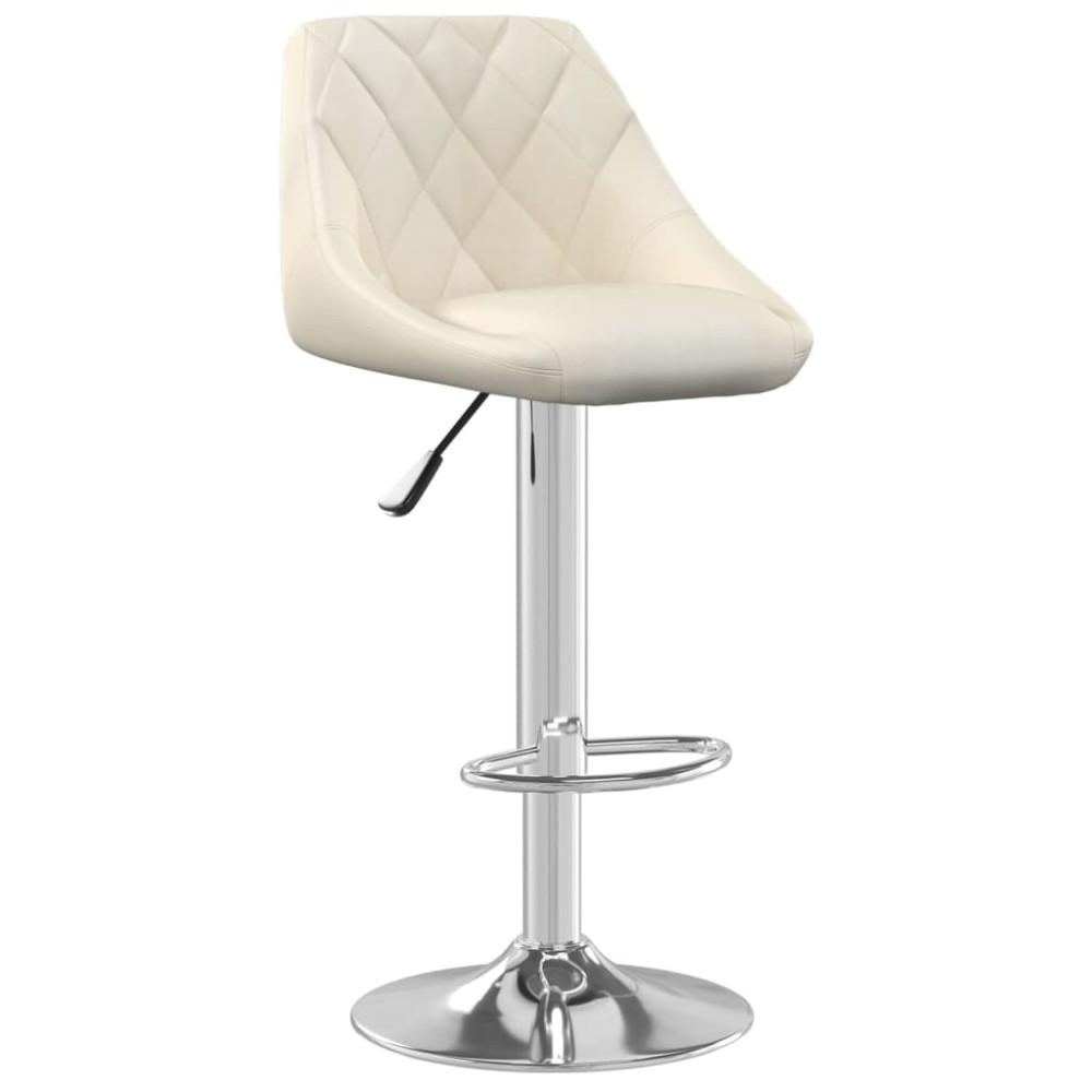 vidaXL Scaun de bar, crem, catifea