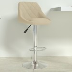 vidaXL Scaun de bar, crem, catifea vidaXL Scaun de bar, crem, catifea