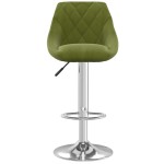 vidaXL Scaun de bar, verde deschis, catifea