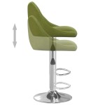 vidaXL Scaun de bar, verde deschis, catifea