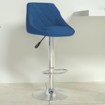 vidaXL Scaun de bar, albastru, catifea vidaXL Scaun de bar, albastru, catifea