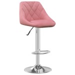 vidaXL Scaun de bar, roz, catifea vidaXL Scaun de bar, roz, catifea