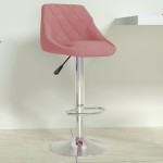 vidaXL Scaun de bar, roz, catifea vidaXL Scaun de bar, roz, catifea