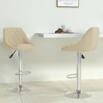 vidaXL Scaune de bar, 2 buc., crem, catifea vidaXL Scaune de bar, 2 buc., crem, catifea