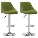 vidaXL Scaune de bar, 2 buc., verde deschis, catifea vidaXL Scaune de bar, 2 buc., verde deschis, catifea