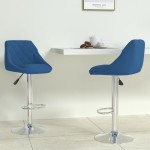 vidaXL Scaune de bar, 2 buc., albastru, catifea vidaXL Scaune de bar, 2 buc., albastru, catifea