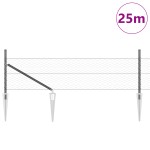vidaXL Îngrădire cu stâlpi Gri 0.8 x 25 m otel acoperit cu PVC