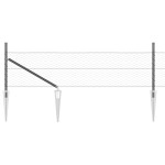 vidaXL Îngrădire cu stâlpi Gri 0.8 x 25 m otel acoperit cu PVC