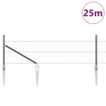 vidaXL Îngrădire cu stâlpi Gri 0.8 x 25 m otel acoperit cu PVC