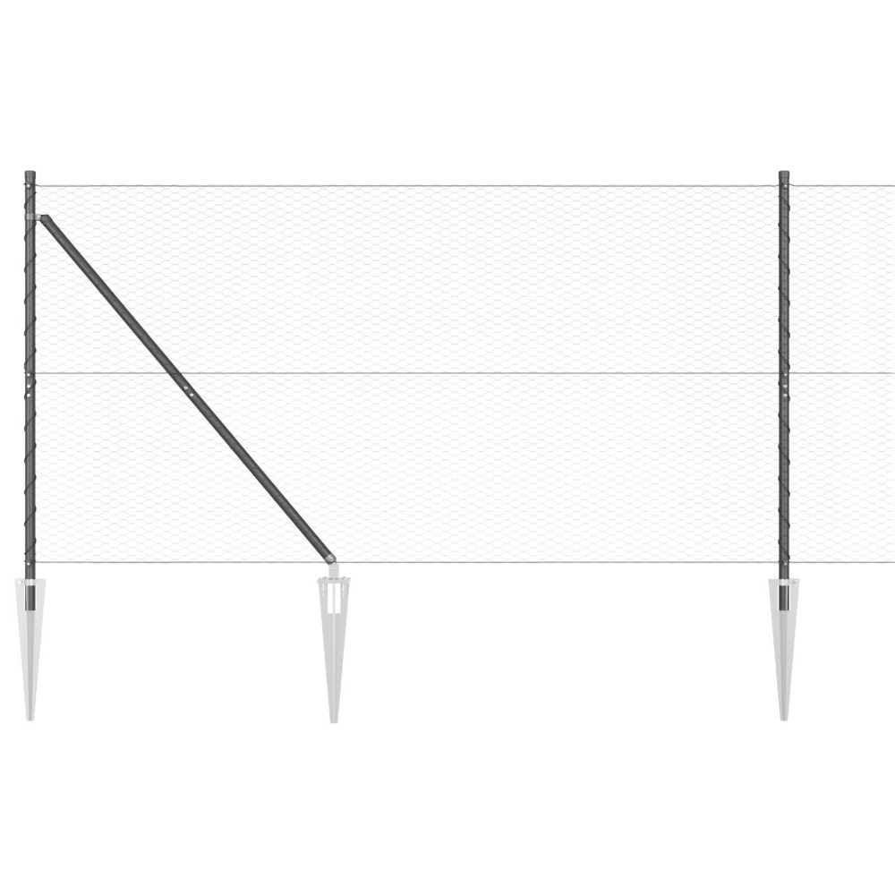 Gard hexagonal vidaXL Gri 1.4x25 m Oțel