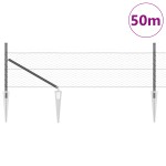 vidaXL Îngrădire cu stâlpi Gri 0.8 x 50 m otel acoperit cu PVC