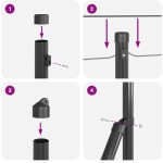 vidaXL Îngrădire cu stâlpi Gri 0.8 x 50 m otel acoperit cu PVC