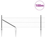 vidaXL Îngrădire cu stâlpi Gri 0.8 x 100 m otel acoperit cu PVC vidaXL Îngrădire cu stâlpi Gri 0.8 x 100 m otel acoperit cu PVC