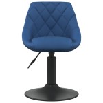 vidaXL Scaune de bucătărie pivotante, 2 buc., albastru, catifea