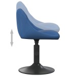 vidaXL Scaune de bucătărie pivotante, 2 buc., albastru, catifea