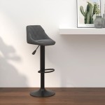 vidaXL Scaun de bar, gri închis, catifea vidaXL Scaun de bar, gri închis, catifea
