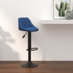 vidaXL Scaun de bar, albastru, catifea vidaXL Scaun de bar, albastru, catifea