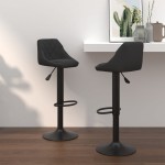 vidaXL Scaune de bar, 2 buc., negru, catifea vidaXL Scaune de bar, 2 buc., negru, catifea
