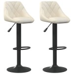 vidaXL Scaune de bar, 2 buc., crem, catifea vidaXL Scaune de bar, 2 buc., crem, catifea