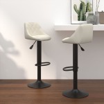 vidaXL Scaune de bar, 2 buc., crem, catifea vidaXL Scaune de bar, 2 buc., crem, catifea