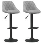 vidaXL Scaune de bar, 2 buc., gri deschis, catifea vidaXL Scaune de bar, 2 buc., gri deschis, catifea