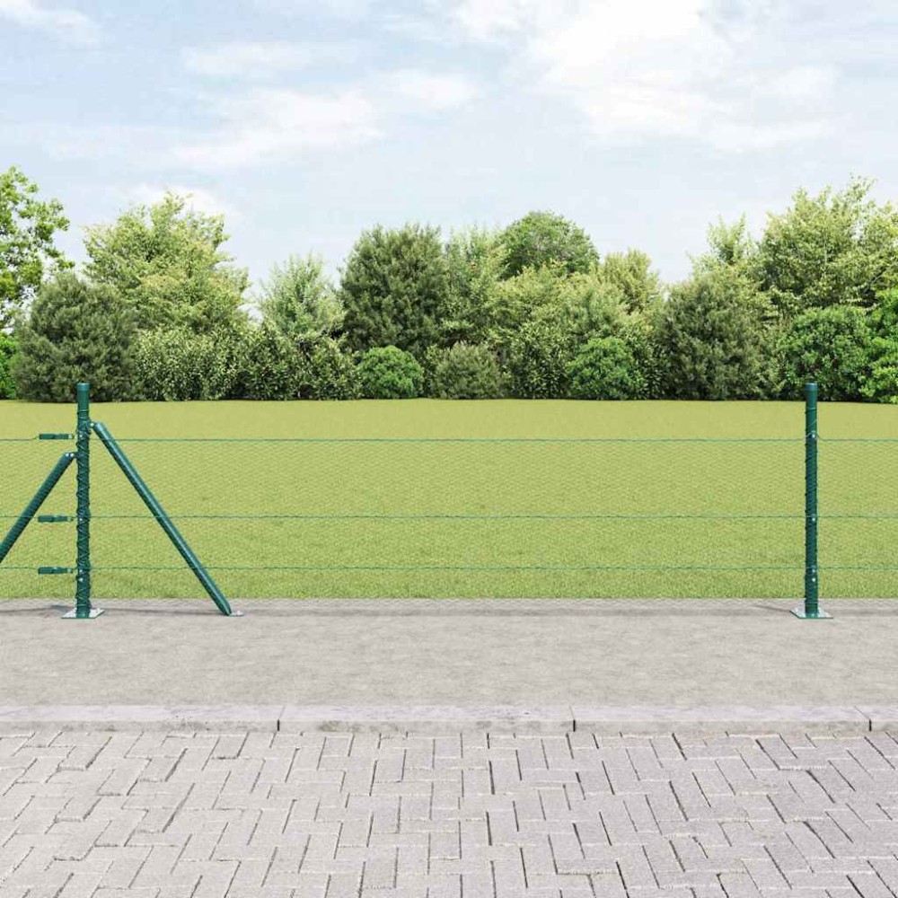 vidaXL Set Împrejmuire 2 bucăți Verde Pădure Oțel vopsit electrostatic