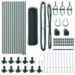 vidaXL Îngrădire cu stâlpi Verde 0.5 x 25 m otel acoperit cu PVC vidaXL Îngrădire cu stâlpi Verde 0.5 x 25 m otel acoperit cu PVC