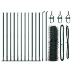 vidaXL Îngrădire cu stâlpi Verde 0.6 x 25 m otel acoperit cu PVC