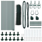 vidaXL Îngrădire cu stâlpi Verde 0.6 x 25 m otel acoperit cu PVC