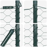 vidaXL Îngrădire cu stâlpi Verde 0.6 x 25 m otel acoperit cu PVC