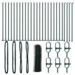 vidaXL Stâlp de gard. Verde 50 x 0,6 m (plasă de 50 mm) Oțel și PVC