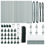 vidaXL Stâlp de gard. Verde 50 x 0,6 m (plasă de 50 mm) Oțel și PVC