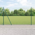 vidaXL Îngrădire cu stâlpi Verde 1.5 x 50 m otel acoperit cu PVC vidaXL Îngrădire cu stâlpi Verde 1.5 x 50 m otel acoperit cu PVC
