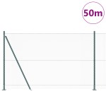 vidaXL Îngrădire cu stâlpi Verde 1.5 x 50 m otel acoperit cu PVC vidaXL Îngrădire cu stâlpi Verde 1.5 x 50 m otel acoperit cu PVC