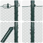 vidaXL Îngrădire cu stâlpi Verde 1.5 x 50 m otel acoperit cu PVC vidaXL Îngrădire cu stâlpi Verde 1.5 x 50 m otel acoperit cu PVC