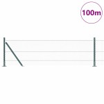 vidaXL Îngrădire cu stâlpi Verde 0.6 x 100 m otel acoperit cu PVC