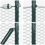 vidaXL Îngrădire cu stâlpi Verde 0.6 x 100 m otel acoperit cu PVC