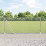 vidaXL Îngrădire cu stâlpi Argintiu 1 x 50 m otel acoperit cu PVC vidaXL Îngrădire cu stâlpi Argintiu 1 x 50 m otel acoperit cu PVC
