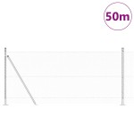 vidaXL Îngrădire cu stâlpi Argintiu 1 x 50 m otel acoperit cu PVC vidaXL Îngrădire cu stâlpi Argintiu 1 x 50 m otel acoperit cu PVC
