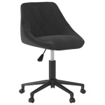 vidaXL Scaun de birou pivotant, negru, catifea vidaXL Scaun de birou pivotant, negru, catifea