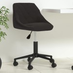 vidaXL Scaun de birou pivotant, negru, catifea vidaXL Scaun de birou pivotant, negru, catifea