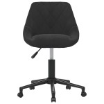 vidaXL Scaun de birou pivotant, negru, catifea vidaXL Scaun de birou pivotant, negru, catifea