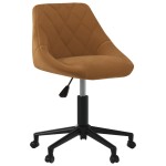 vidaXL Scaun de birou pivotant, maro, catifea vidaXL Scaun de birou pivotant, maro, catifea