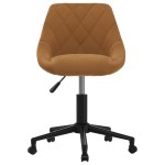 vidaXL Scaun de birou pivotant, maro, catifea vidaXL Scaun de birou pivotant, maro, catifea
