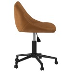 vidaXL Scaun de birou pivotant, maro, catifea vidaXL Scaun de birou pivotant, maro, catifea