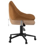 vidaXL Scaun de birou pivotant, maro, catifea vidaXL Scaun de birou pivotant, maro, catifea