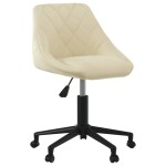 vidaXL Scaun de birou pivotant, crem, catifea vidaXL Scaun de birou pivotant, crem, catifea
